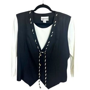 S.L. Petites Fashions Black and White Blouse